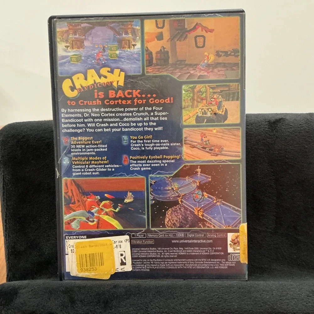 Y2K Crash Bandicoot The Wrath of Cortex PS2 Video Game Sony PlayStation 2 Retro